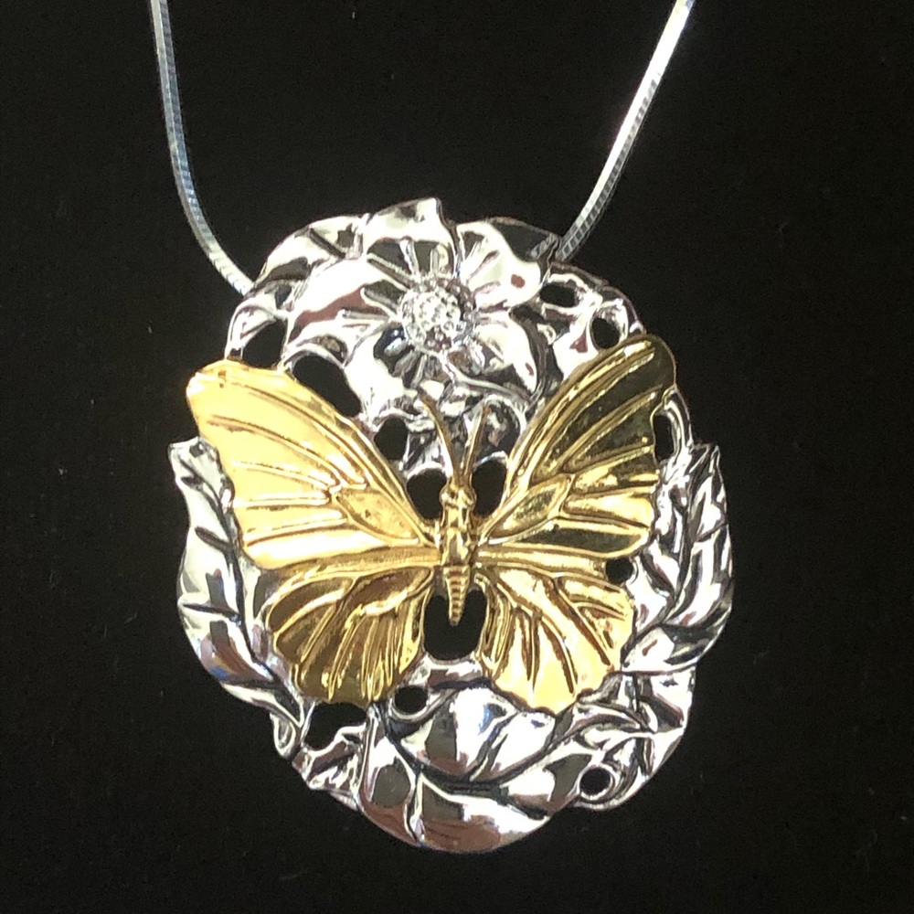 Silver Collection - Blue butterfly w/star flower